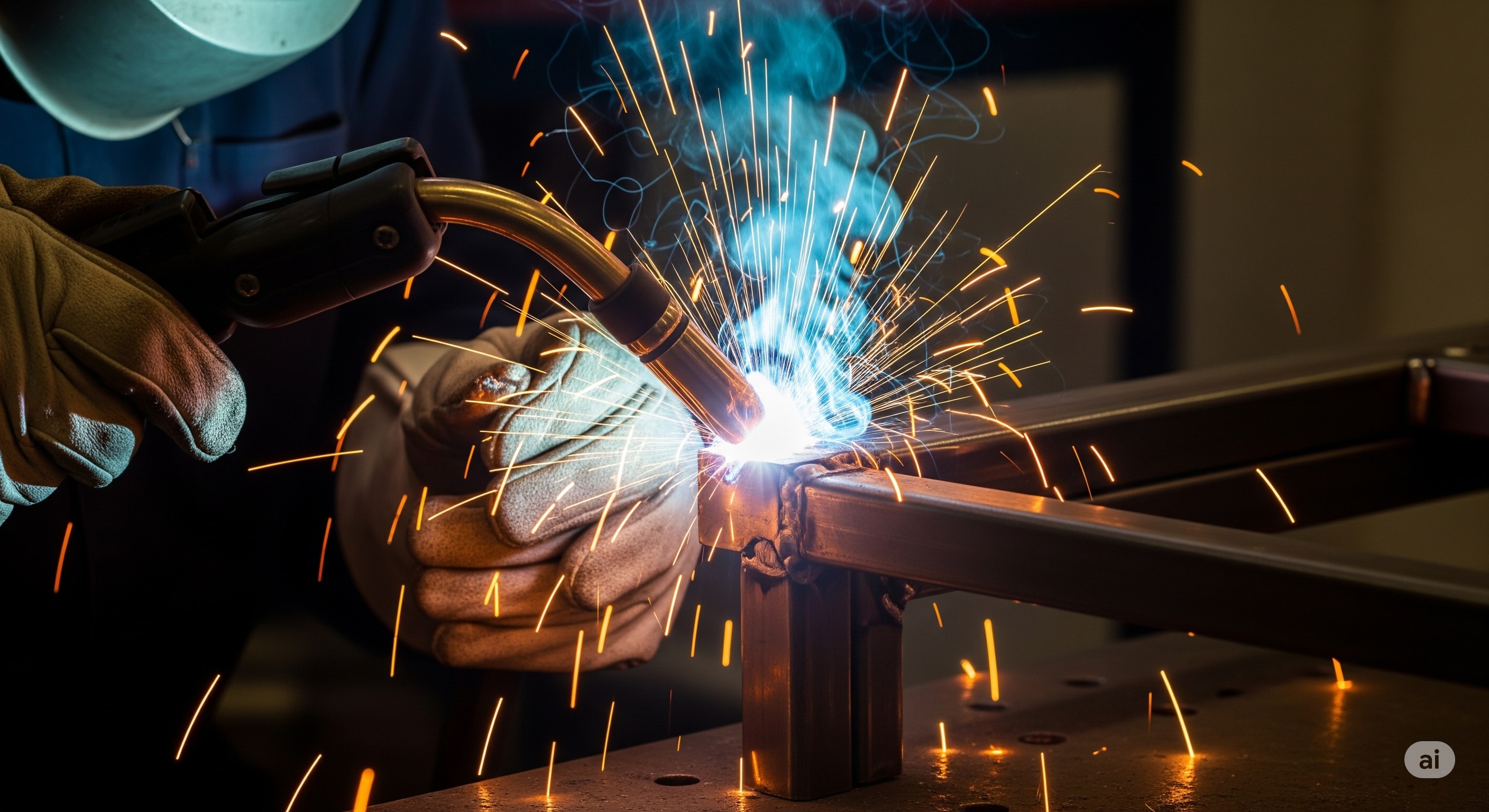 Professional welding work in action